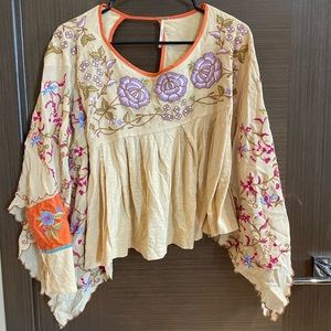 Free People Embroidered Blouse